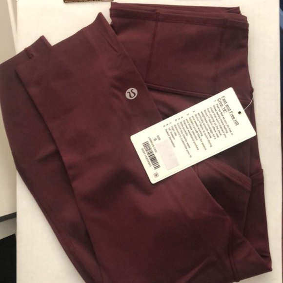 Sz 6 NWT Lululemon Fast and Free Tights Crop 19" Cassis - Picture 6 of 6